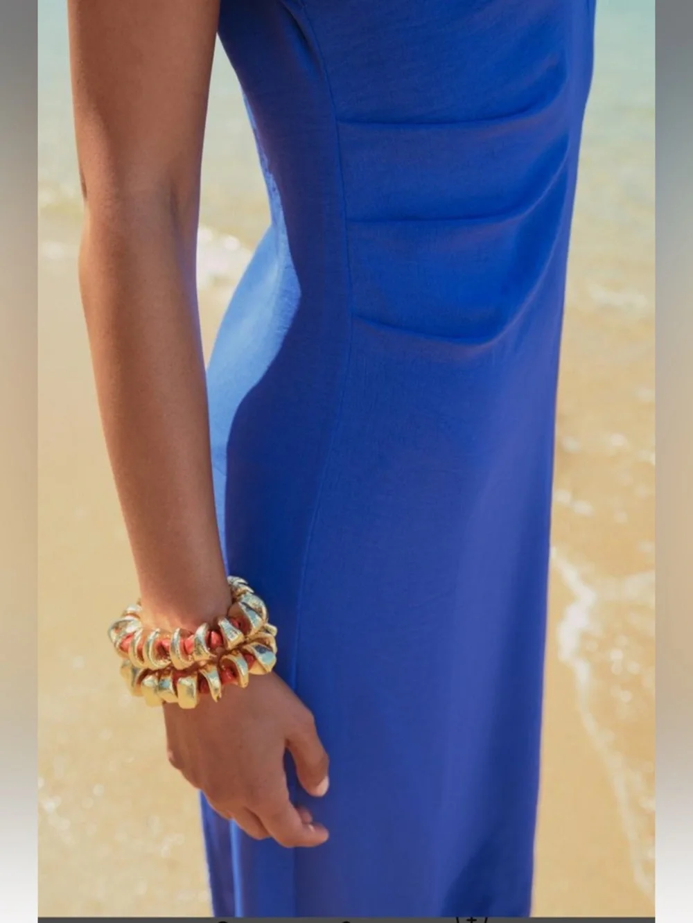 ZARA BLUE FLOWY GATHERED DRESS - Picture 4 of 12